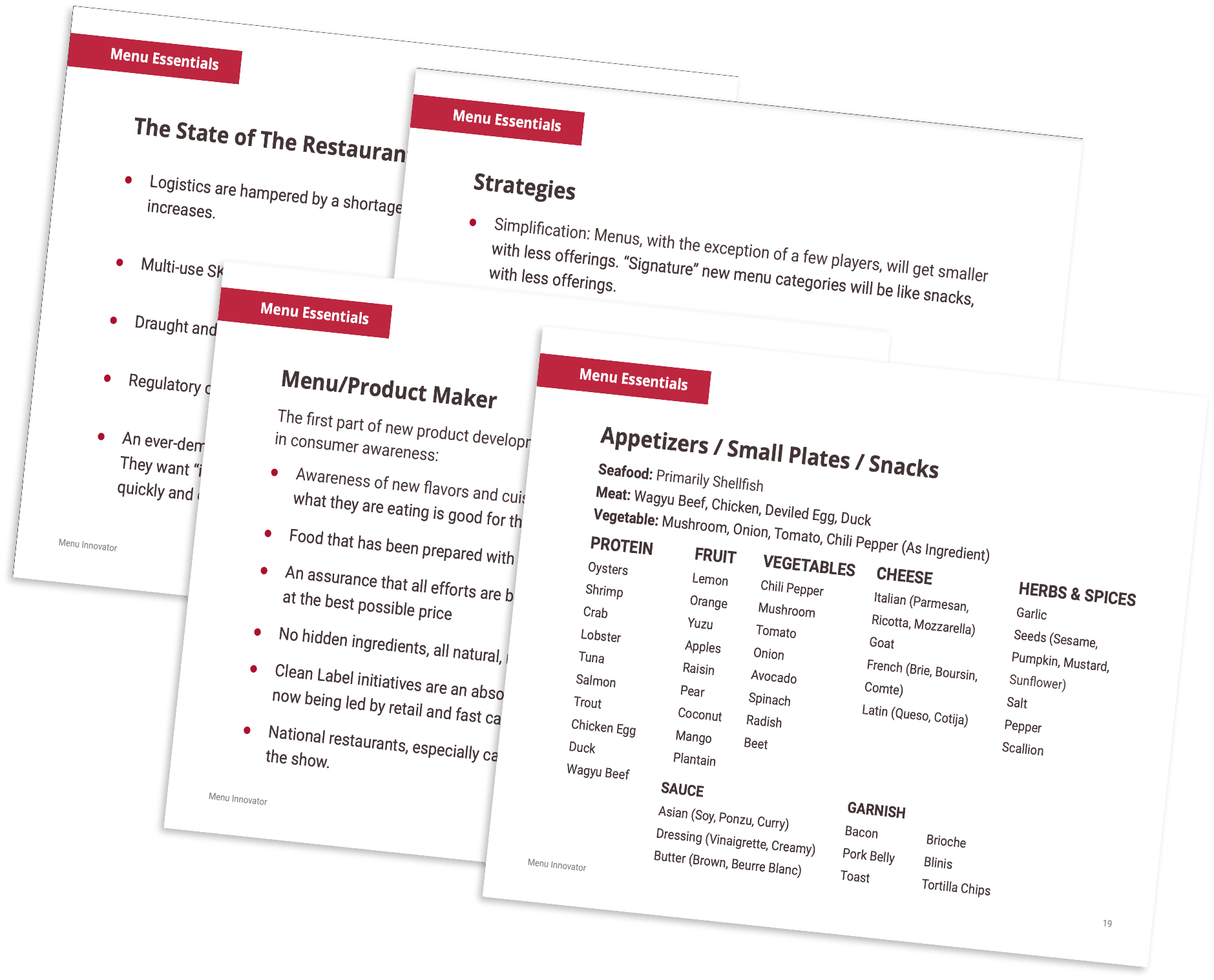 Menu Essentials Sample